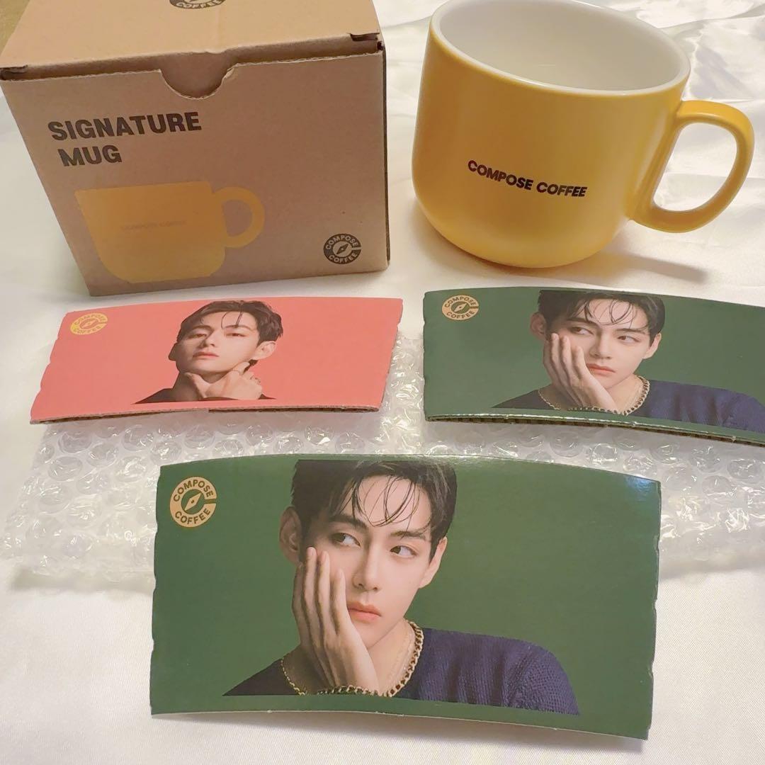 

[USED] New COMPOSE COFFEE BTS V Mug Tae Korean Cup