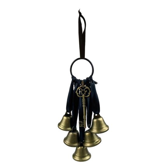 Boho Wall Hanging Ornament Witch Bells for Door Knob Protection, Handmade Rustic Farmhouse Decor Hanger, Vintage Decorative Bell Home Room Witchy