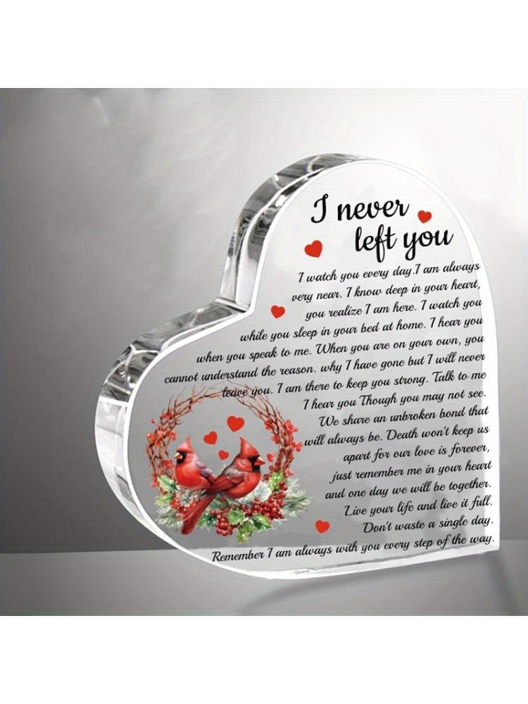 

Red Cardinal I Never Left You Memorial - 4x4 Inch Sympathy Keepsake чистый