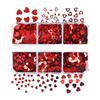 6 Grids Mixed Valentine's Day Nail Art Sequins Shiny Red Love Heart Glitter Flakes Nails Supplies For Professionals Accessories