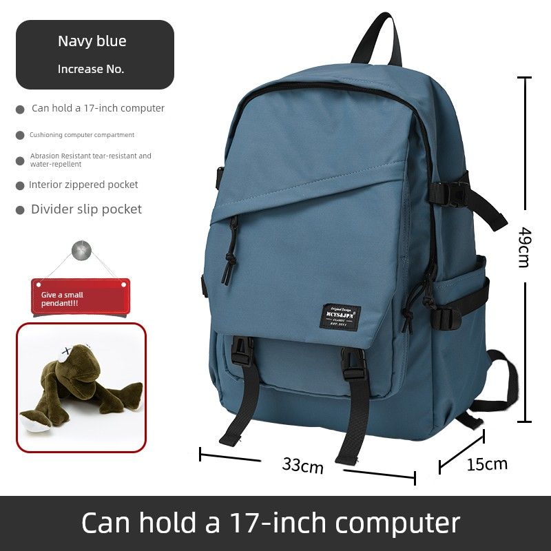 

Backpack Men s Simplicity Large Capacity Computer Travel Backpack Female Junior High School Student High School and College Student Schoolbag Men (Large) Blue [New Product Special offer pendant]]