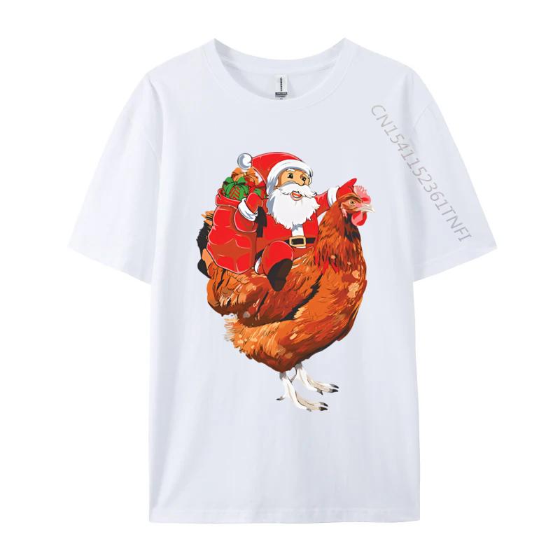Chicken Bird Lover Santa Riding Chicken Tshirt Group Top Tshirts Cotton Tops Shirt for Men Fitness 3xl Men Clothing S