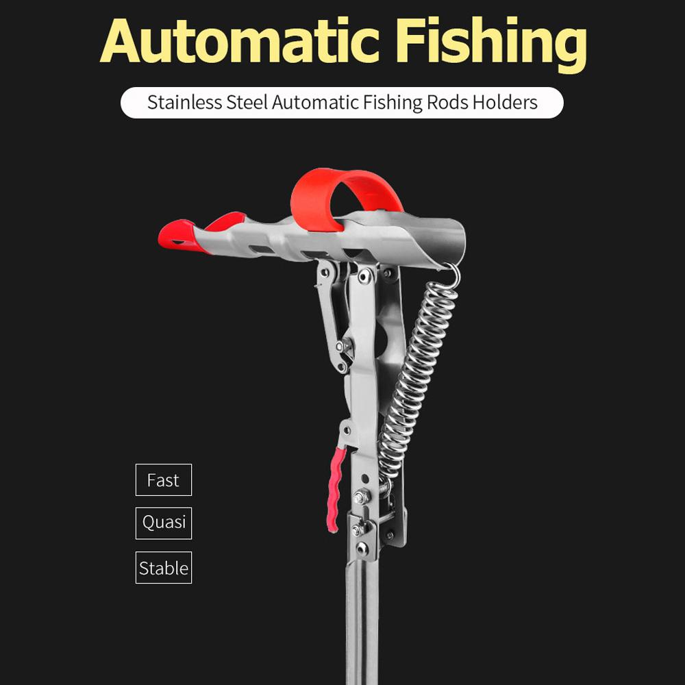 1Pcs Automatic Double Single Spring Angle Fishing Pole Holder Foldable Anti-Rust Steel Sea Rod Bracket Fishing Tackle Dropship