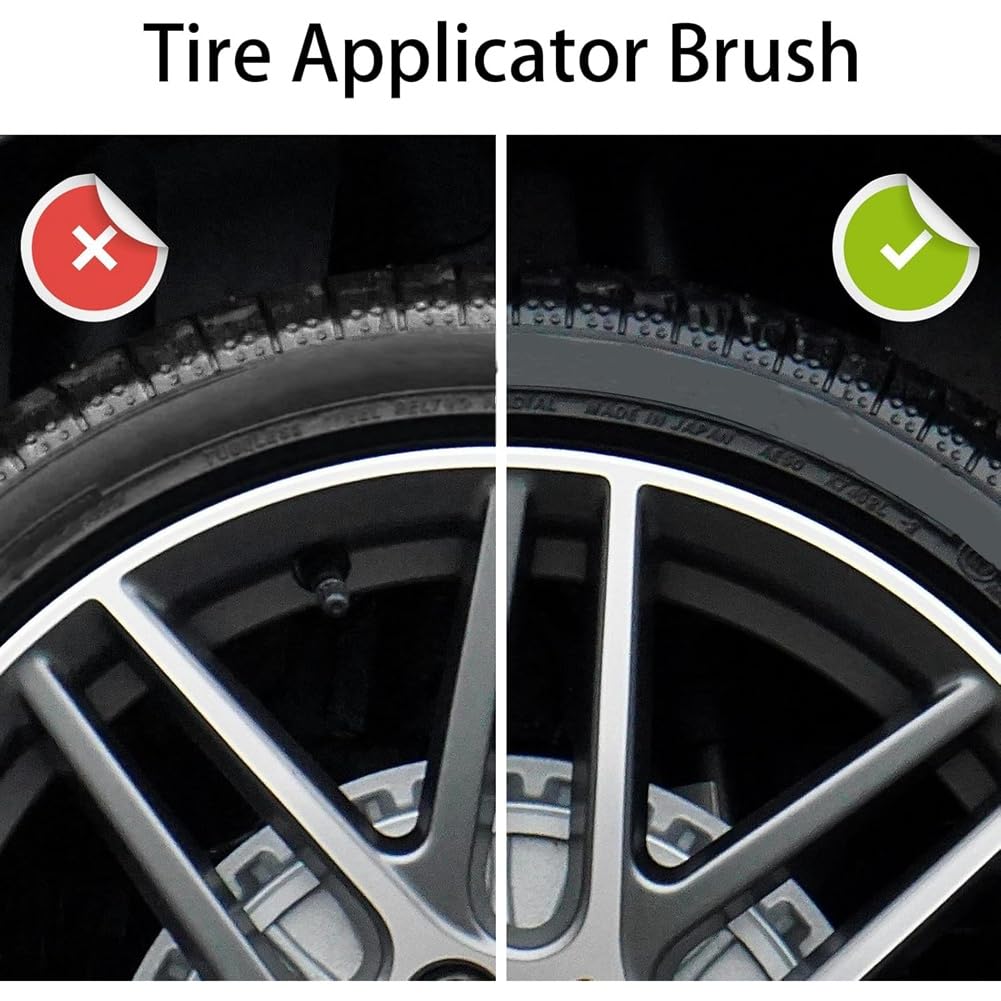 Avrpqiwy Car Tire Cleaning Brush Set Tire Brushes High Density Detail Brush Vent Trim Emblem Wheel
