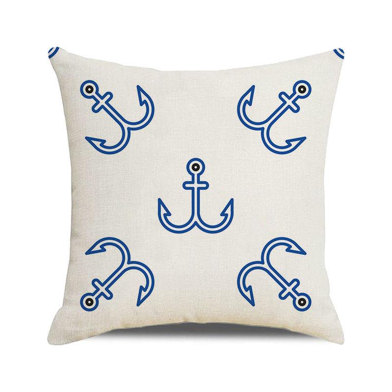 Watercolor sailing-themed sailboat Digital printing short plush pillow covers for car sofa office cushion cover home goods