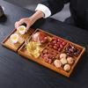 BEPAN Retro Bamboo Woven Fruit Plate Large Lacquer Grid Tea Tray Storage Dry Bubble Tray Household Refreshment Tray Japanese Style
