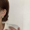 Gentle Green Cat Eye Oval Stud Piercing Earrings For Women Elegant Fashion New Jewelry Gift Party Beach Vacation