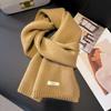 Knitted Scarf Women 100% Wool Winter Warm Scarves Bright Solid Color Design Thickened Shawl Soft Cashmere Pashmina Neck  NEW