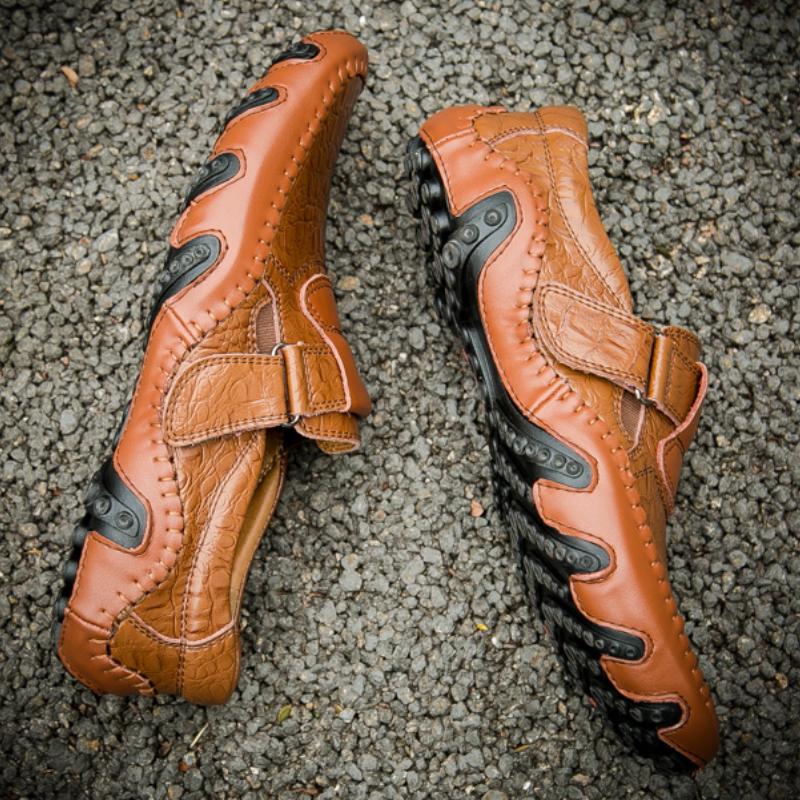 

Большой размер 38-47, кожаная обувь ручной работы, мужская обувь для вечеринок, мужская повседневная обувь из крокодиловой кожи 47 коричневый