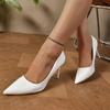 Fashion Elegant Ladies Pointed Toe Pumps Autumn 2025 Nude Patent Leather Stiletto High Heels Shoes Woman Plus Size 42 Party Dress Shoes