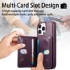 CASENEO For iPhone 16 Pro Max Detachable Magnetic Phone Case with Card Holder Kickstand TPU PU Leather PC Phone Cover Compatible with MagSafe
