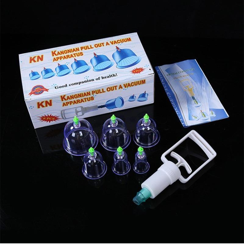 6 Cans Vacuum Cupping Set Home Use Massage Cupping Kit Non Glass Muscle Relaxation Pain Relief Health Care Gift Supplies