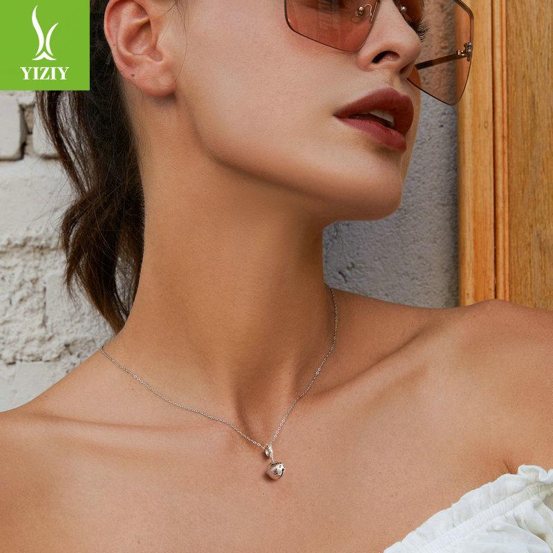 Yinziyun Sterling Silver Snowflake Bell Pendant Necklace