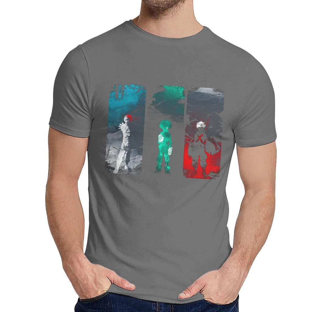 Male Hero Power My Hero Academia T Shirt Natural Cotton Anime Round Neck Hip Hop Tee