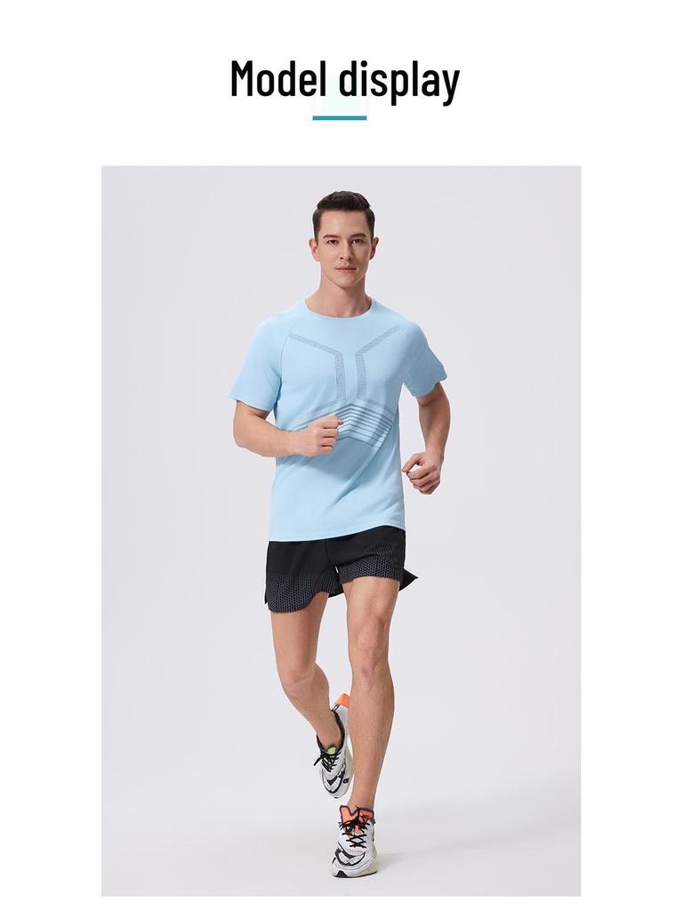 Men's Quick-Dry Antibacterial Sun-Protective Sports T-Shirt - Breathable Short Sleeve for Summer Fitness