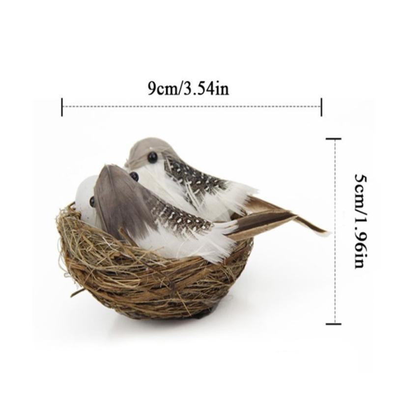 Realistic Artificial Bird Nest With Bird Eggs Car Ornament For Garden Party Lawn Decoration