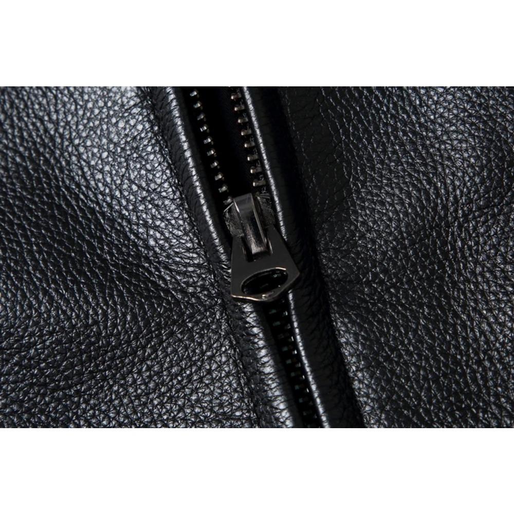 Chinesische Größe Schwarz Braun Casual Herren Jacken Echt Rindsleder Echtes Leder Jacke Männer Mäntel Herbst Chamarras De Cuero Para Hombre