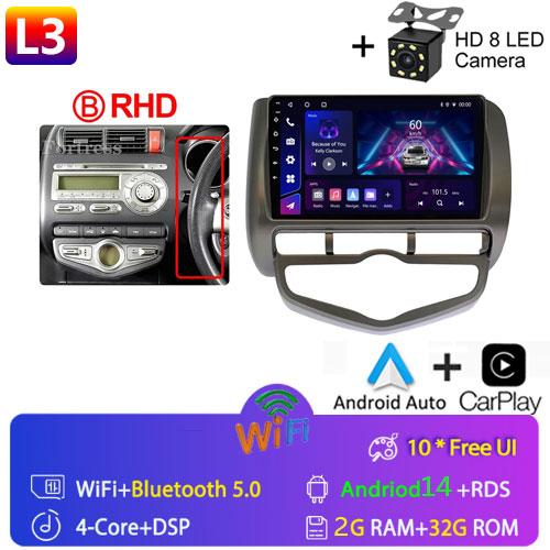 Android 14 Radio For Honda JAZZ City 2002 2003 2004 2005-2007 Car Stereo Multimedia Player Carplay Auto GPS Navigation 2DIN DSP