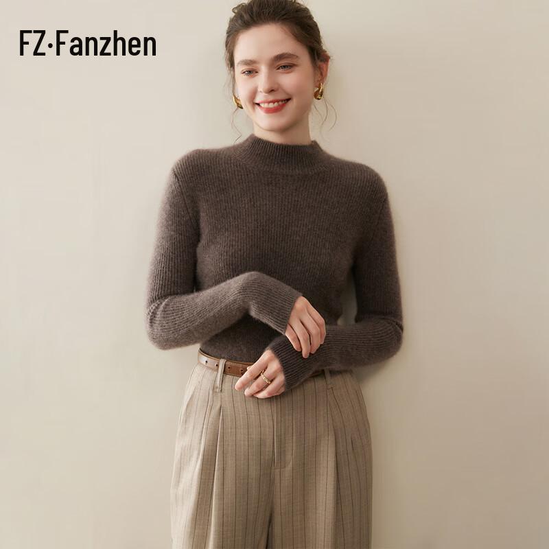 Fanzhen Women's Thickened 100% Cashmere Turtleneck Sweater