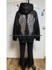 2026 Casual Women's Fashion Solid Color Sequin Wings Loose Set