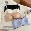 Women Light Luxury Satin Thin Strap Seamless Anti Exposure Bandeau Base Intimate Bra