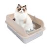 Stainless Steel Cat Litter Box Sturdy Easy To Clean Anti Splashing High Sided Metal Kitty Litter Tray With Scoop For Indoor Cats
