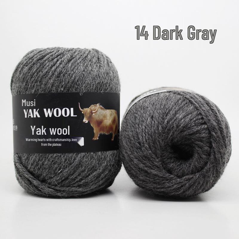 Hand-Knitted Medium-Thick Yak Wool Yarn for Scarves, Hats, Coats, Vests, and Sweaters