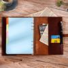 MEMOKP System Planner A5 Genuine Business Schedule Pocket Card Office Pen Holder Refill Graduation Job Promotion Gift Notebook, Leather, 6-Ring