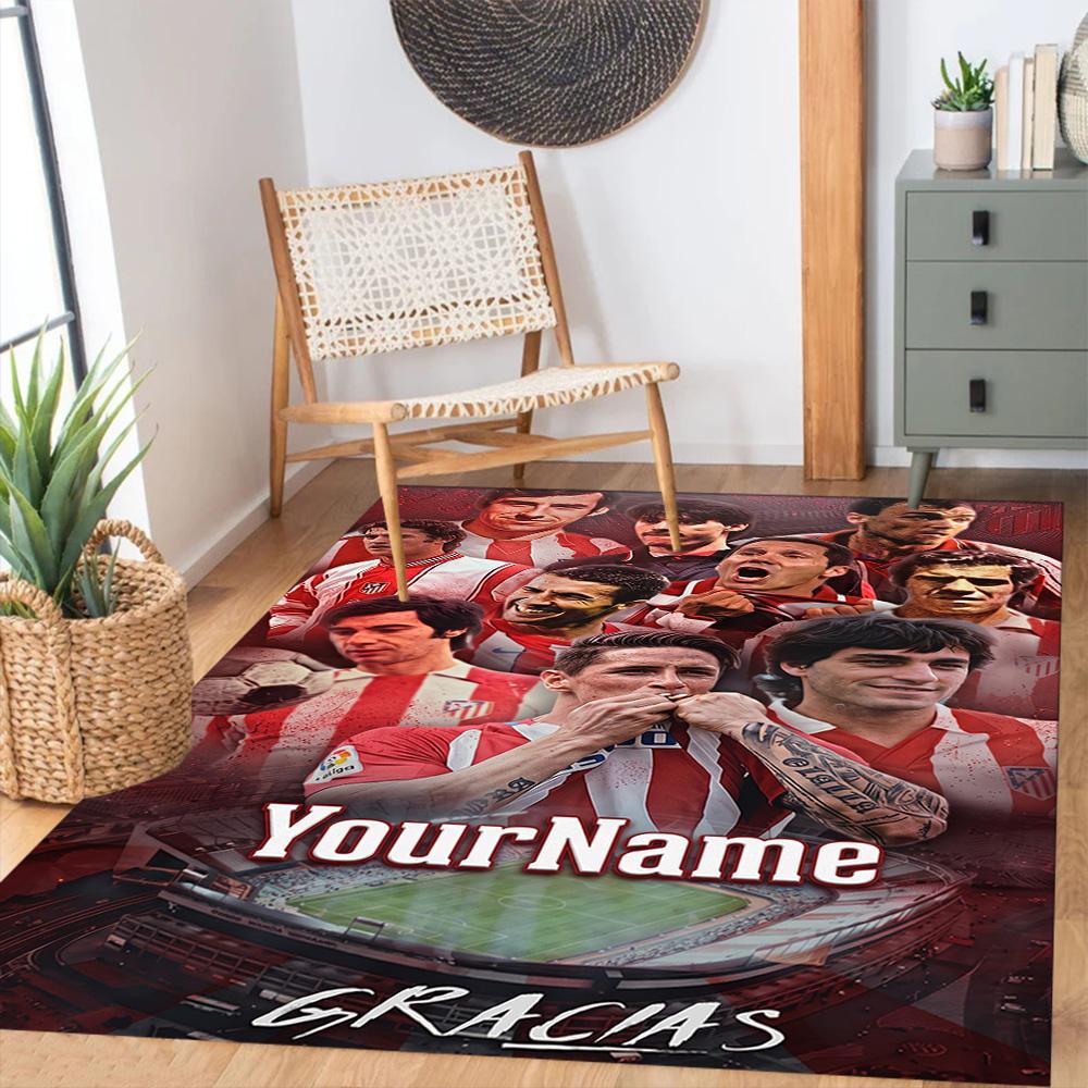 Atletico Madrid Personalized Name Carpet Suitable for Hallway Balcony Game Room Kitchen Antislip Carpet Anime Office Decor Spiritual Gift