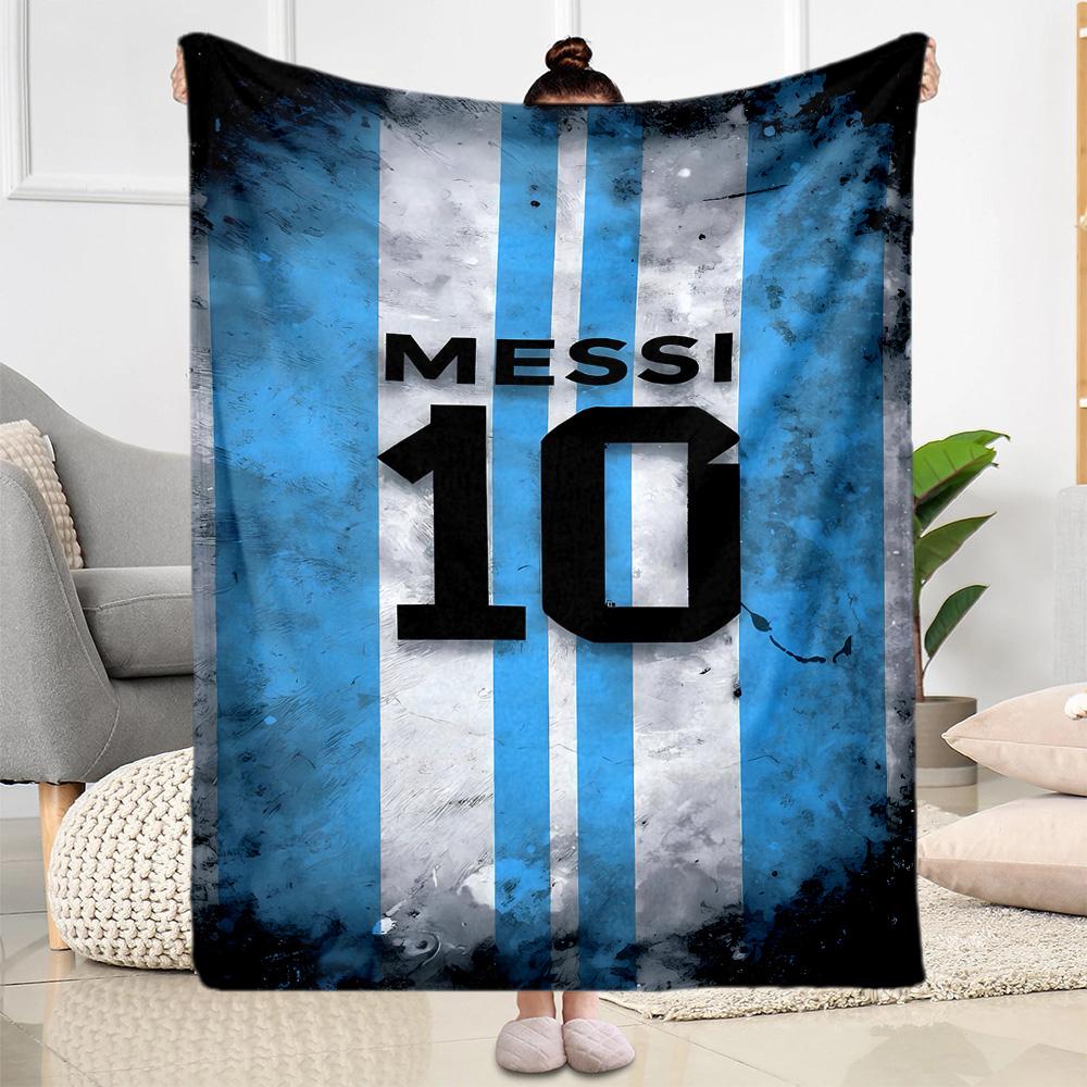 Messi's Legacy In Soccer Flannel Blanket-Soft and Suitable for Sofas,Beds,Offices,Travel,All Seasons,Great Gift for Holidays and Birthdays.