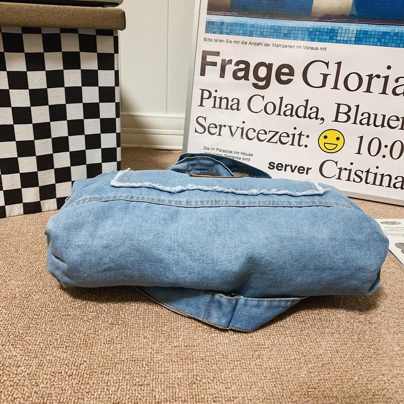 Vintage τζιν τσάντα ώμου Γυναικεία τσάντα μεγάλης χωρητικότητας πάνινη