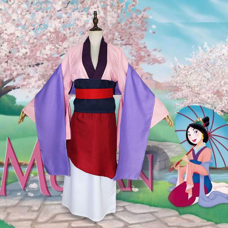 Luxuriöses Anime Mulan Traditionelles Kimono Kleid Party Cosplay Kostüm für Frauen