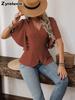 Deep V-Neck Ruched Waist Short Sleeve Top New Spring Fashion for Women