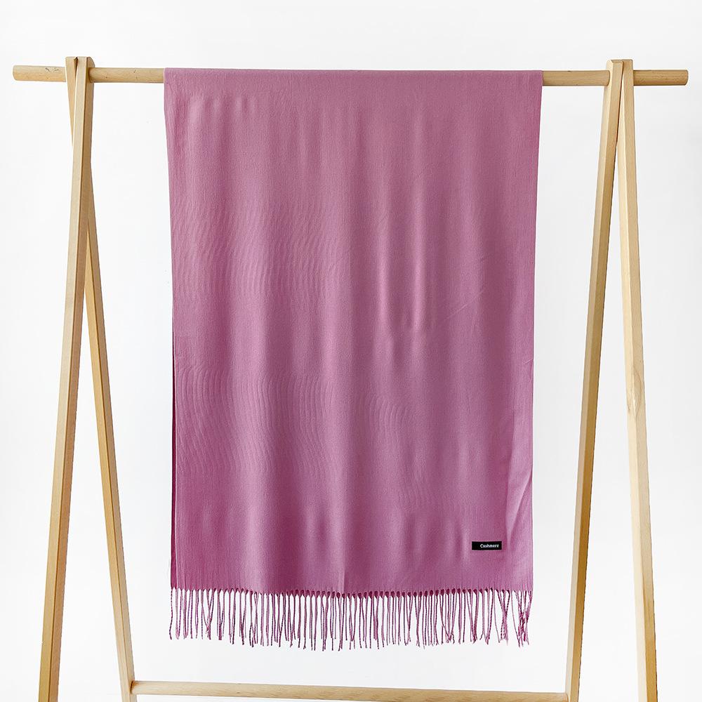 Autumn and winter scarf women's monochrome sheep sticky imitation cashmere scarf warm shawl versatile fringed scarf shawl