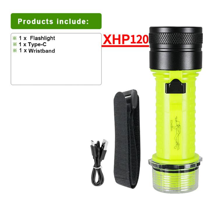 

99900LM XHP120 Профессиональный фонарик для дайвинга Водонепроницаемый перезаряжаемый фонарь для дайвинга Подводный фонарь для дайвинга Фонарь для рыбалки Фонарь для дайвинга