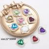 New 10 Piece 22 * 30mm Peach Heart Rhinestone Pearl Alloy Flat Bottom Button DIY Phone Case Hair Accessories Gift Box Clothing D