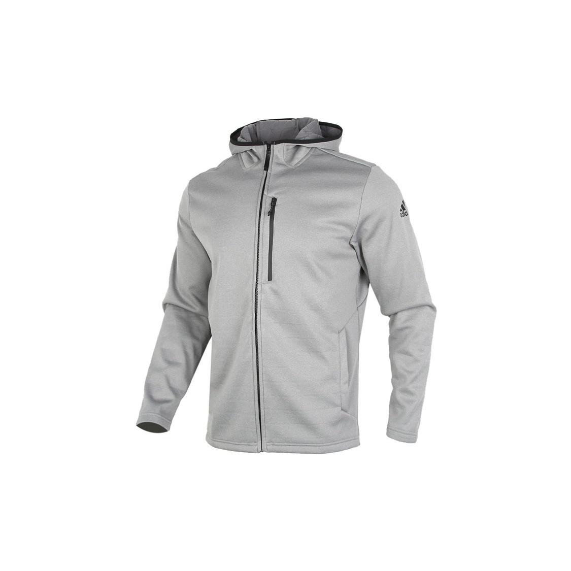 adidas Perfom Fl Jkt Solid Color Fleece Lined Stay Warm Hooded Jacket Gray Men s GV3516 L