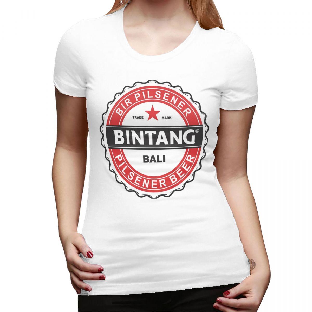 

BINTANG BALI TShirt for Women Round Neck Streetwear T Shirts Womens Short Sleeve Summer Clothes Tops S