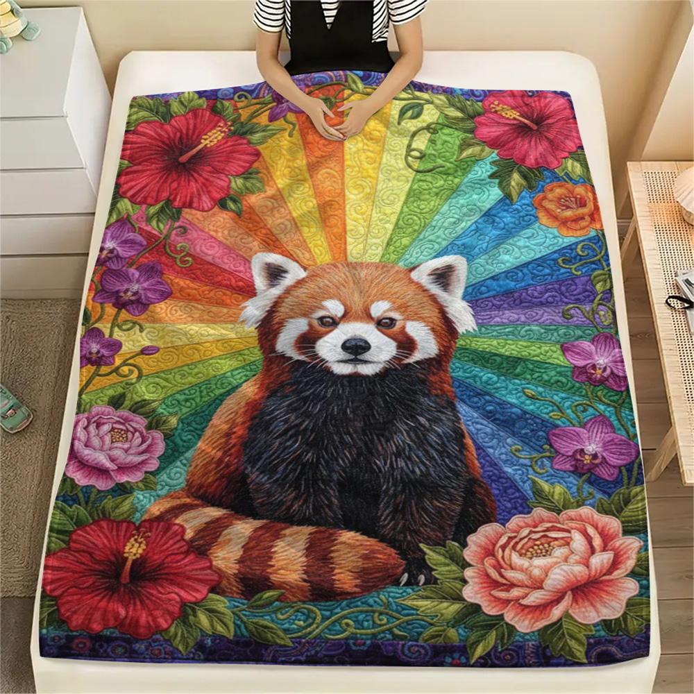 1PC Quilting Print FlAannel Blanket, High Quality Comfortable for All Seasons, Home Decor, Warmth and Comfort