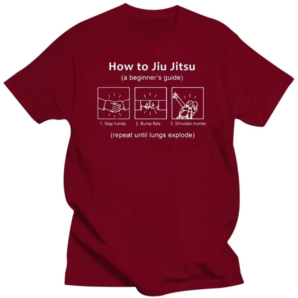 Novinka BJJ Darčeky Pre začiatočníkov Vtipný sprievodca brazílskym jiu-jitsu Tričká s grafikou Bavlnené Streetwear Krátke rukávy Klasické tričko