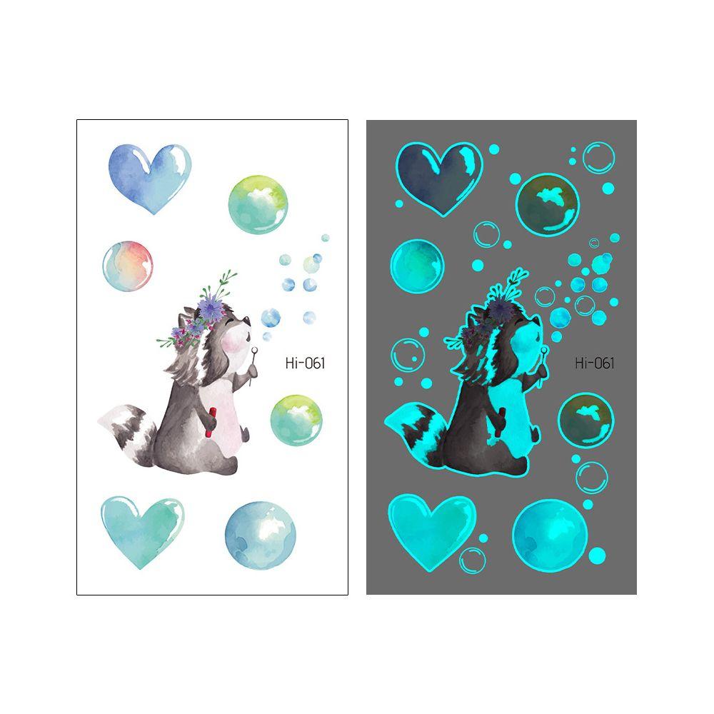 Fluorescent Star Feather Temporary Tattoos Blue Luminous Fake Tattoo Tattoo Sticker Body Art