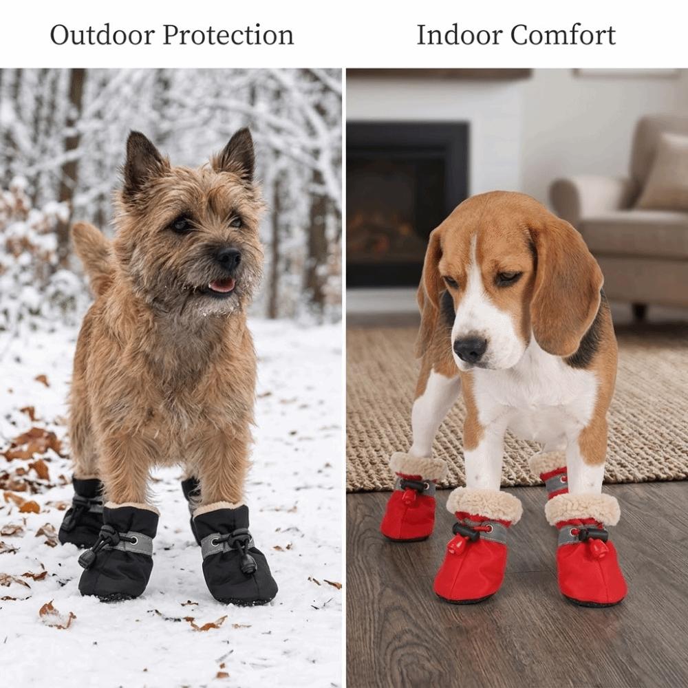 4Pcs Breathable Pet Boots Soft Sole Small Dog Shoes Adjustable Non-Slip Dog Boots  Outdoor Travel