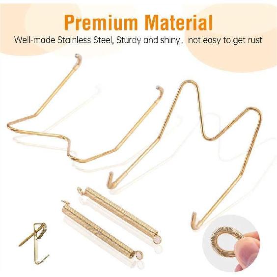 Bilillo 6 Pieces Invisible Heavy Duty Plate Holder, Stainless Steel Plate Hangers for The Wall, Plate Hangers for Display with Wall Hooks, Suitable