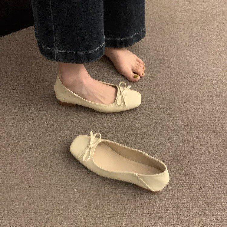 Low-heeled Single Shoes Women's 2025 New Spring Shallow Mouth Gentle Wind Evening Shoes with Skirts Mary Jane Women's Shoes Grandma Shoes