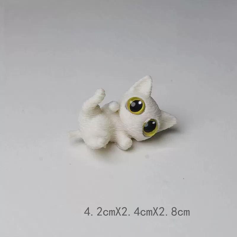 3D Printed Big-Eyed Cat Ornaments Mini Statues Miniature Cute Kitten Micro Landscape Crafts Small Ornaments Desktop Decoration
