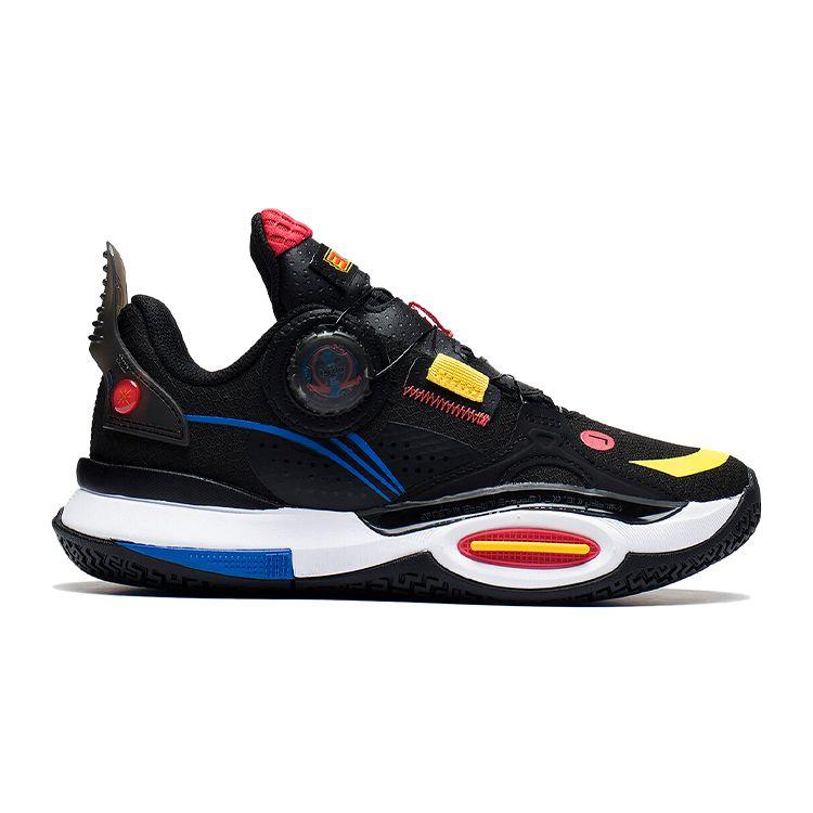 Li Ning Comfortable Daily Non-Slip Shock Absorbing Wear-Resistant Low-Top Basketball Shoes Kids sneakers Black YKBS060-3