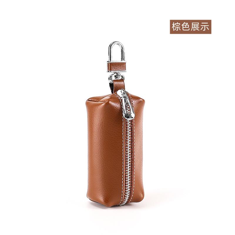 

Ключница из коровьей кожи, кошелек для мелочи, большая вместимость, многофункциональная, унисекс, 2-в-1, семейная ключница для автомобильных ключей коричневый