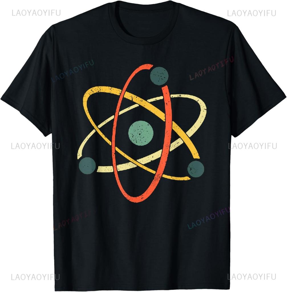 Graphic Birthday Gift  Atom Retro Style Science T-Shirt Men Clothing Streetwear Graphic T Shirts  Anime Tshirt