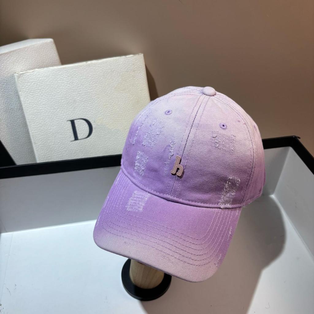 H standard fashion spray color baseball cap fashion personality hole washed cap outdoor casual riding hat