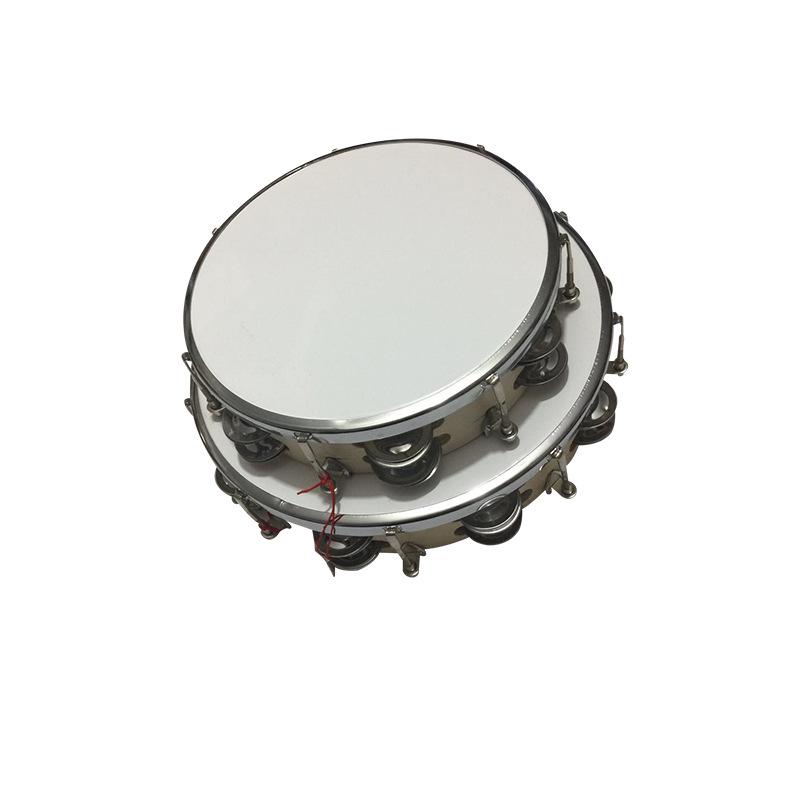 Pandeiro Ajustável de 10 Polegadas com Manivela para Crianças - Instrumento de Percussão com Recurso de Bater Palmas, Em Estoque
